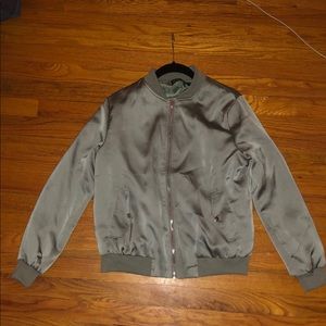 Misguided x Carli Bybel Satin Bomber jacket
